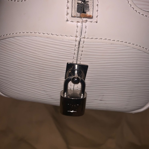 AUTHENTIC Louis Vuitton ivory bag purse bowling - Picture 11 of 15